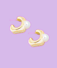 beaded pastel yellow stud earrings, y2k retro mini  faux pearl stud earrings 