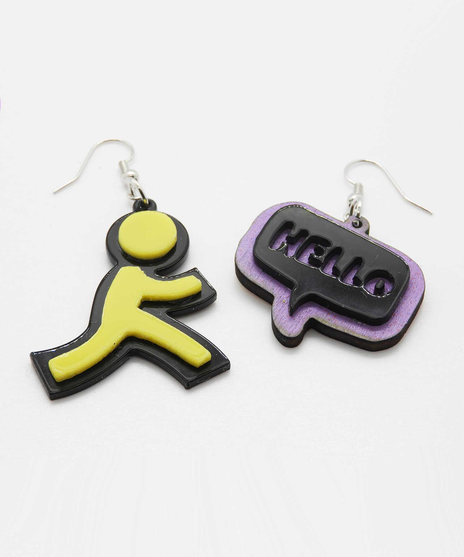 AOL retro y2k fashion colorful laser cut acrylic light weight fun mini hook earrings 