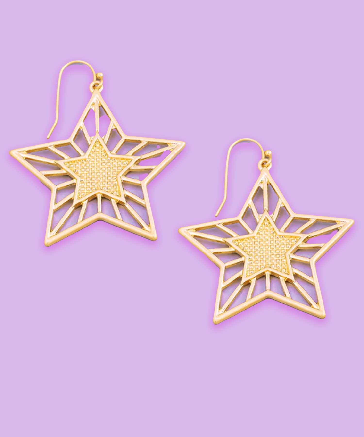 gold star retro y2k light weight star earrings 