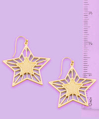 gold retro y2k star earrings 