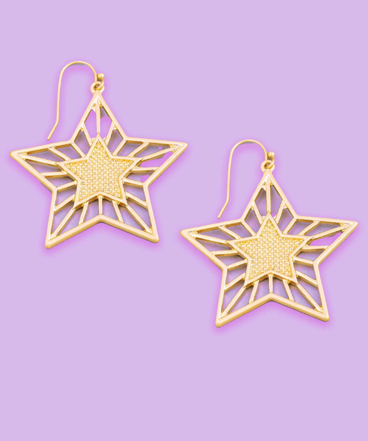 gold star retro y2k light weight star earrings 