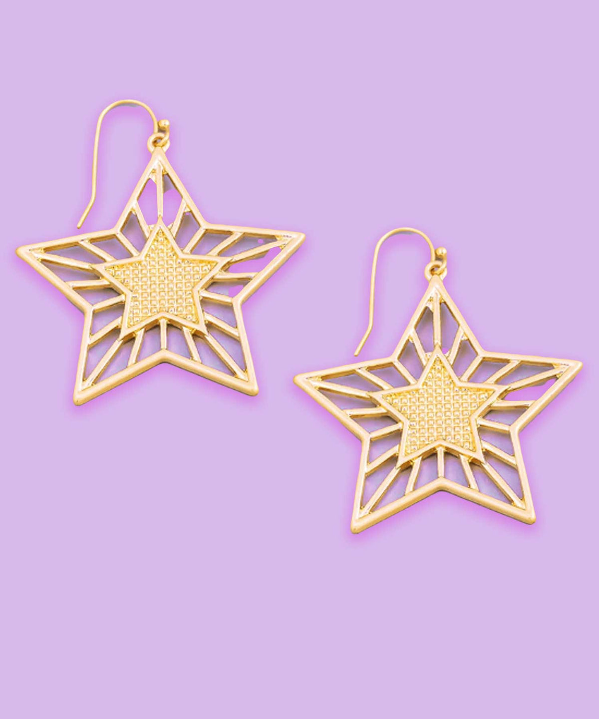 gold star retro y2k light weight star earrings 
