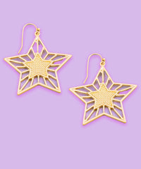 gold star retro y2k light weight star earrings 