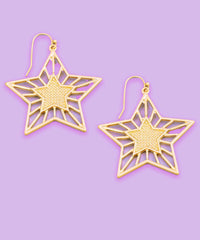 gold star retro y2k light weight star earrings 